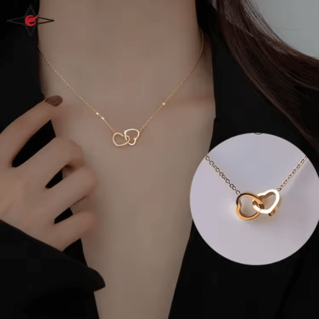 Double heart necklace,
Gold plated heart necklace,
Heart-shaped gold necklace,
Romantic gold heart necklace,
Gold double heart pendant,
Heart necklace with gold plating,
Gold heart jewelry,
Double heart gold necklace,
Gold plated love necklace,
Elegant heart necklace,
Gold heart charm necklace,
Gold double heart necklace,
Personalized heart necklace,
Gold plated couple's necklace,
Gold plated necklace with heart charms