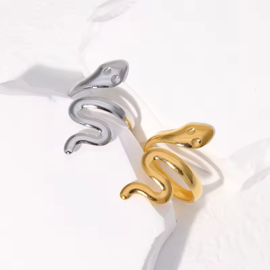 Snake shaped ring,
Opening snake ring,
Adjustable snake ring,
Snake motif ring,
Serpent design ring,
Snake ring with open design,
Unique snake ring,
Modern snake shaped ring,
Stylish snake ring,
Open-ended snake ring,
Snake ring with adjustable fit,
Fashionable snake ring,
Snake wrap ring,
Elegant snake ring,
Statement snake ring