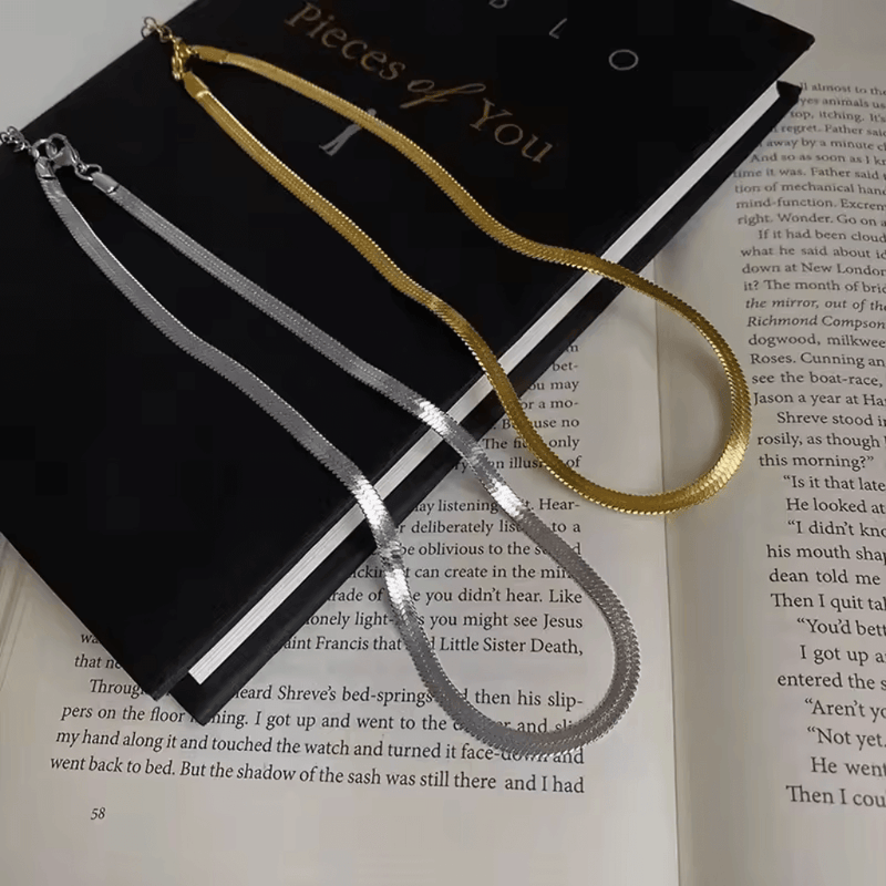 Gold plated snake chain necklace with multi layer design